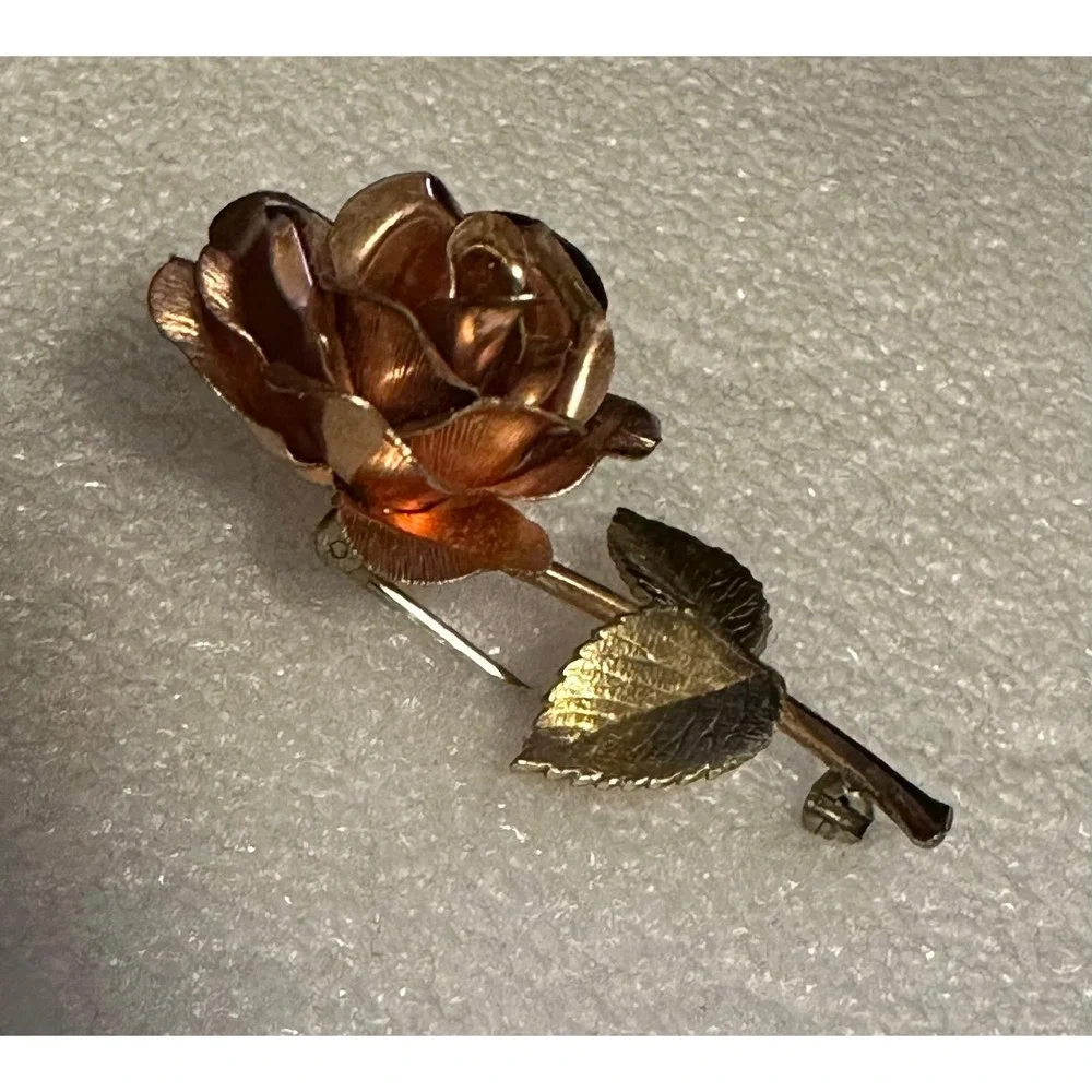Krementz Rose Pin Gold Overlay